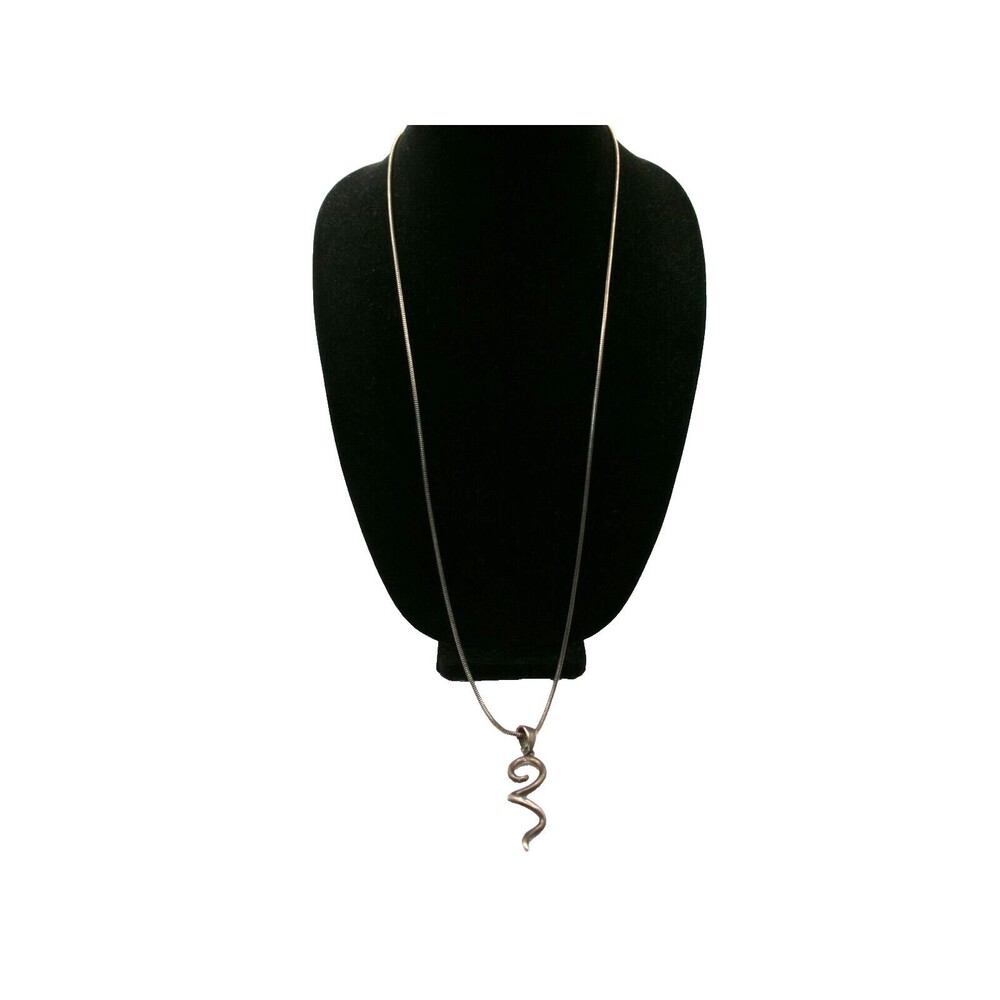 Soho Designs Pendant Necklace Snake Curly Cue Brutalist Antique Gold Tone 34 in